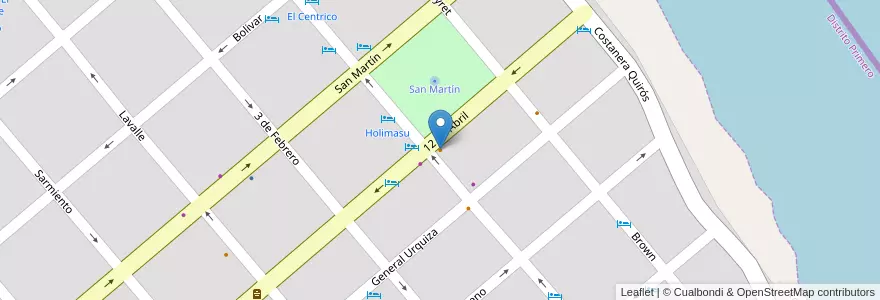 Mapa de ubicacion de Gluck resto-bar en Argentina, Wilayah Entre Ríos, Departamento Colón, Distrito Primero, Colón.