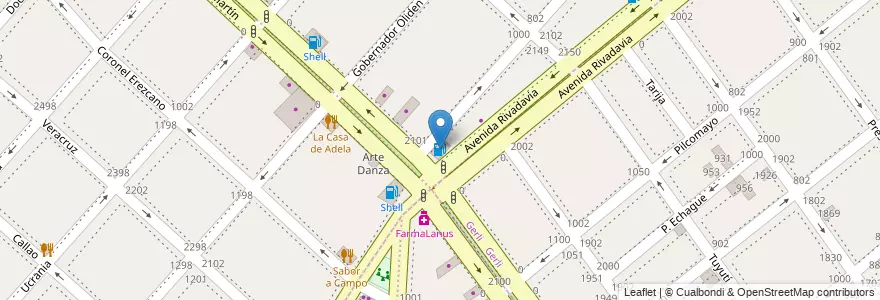 Mapa de ubicacion de GNC en アルゼンチン, ブエノスアイレス州, Partido De Lanús.