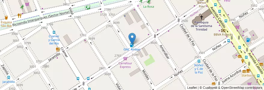 Mapa de ubicacion de GNC Ambas, Saavedra en アルゼンチン, Ciudad Autónoma De Buenos Aires, ブエノスアイレス, Comuna 13.