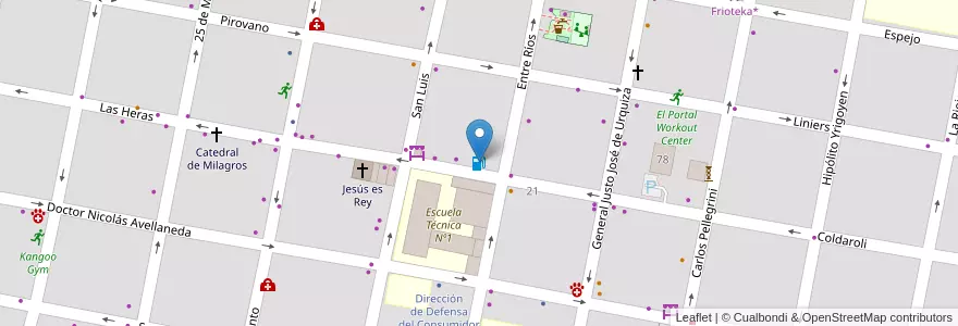 Mapa de ubicacion de GNC Centro en アルゼンチン, エントレ・リオス州, Departamento Concordia, Distrito Suburbios, Concordia, Concordia.