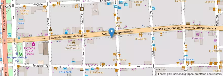 Mapa de ubicacion de GNC Tomasetto Lovato, San Telmo en アルゼンチン, Ciudad Autónoma De Buenos Aires, Comuna 1, ブエノスアイレス.