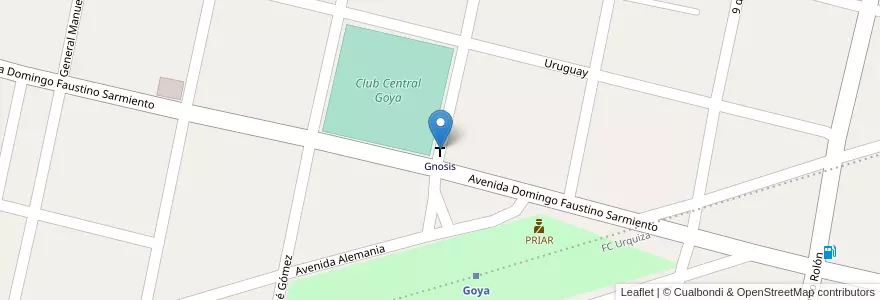 Mapa de ubicacion de Gnosis en Argentine, Corrientes, Departamento Goya, Municipio De Goya.