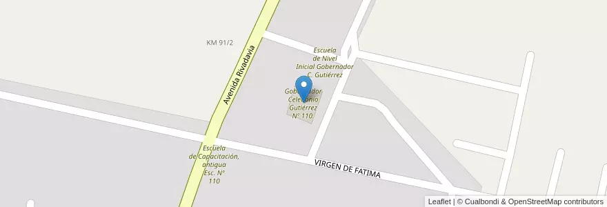 Mapa de ubicacion de Gobernador Celedonio Gutiérrez Nº 110. en الأرجنتين, Tucumán, Departamento Cruz Alta, Alderetes.