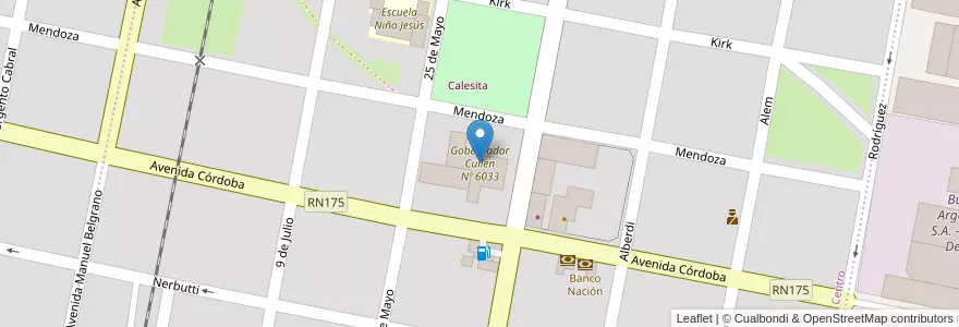 Mapa de ubicacion de Gobernador Cullen Nº 6033 en 阿根廷, Santa Fe, Departamento San Lorenzo, Municipio De Puerto General San Martín, Puerto General San Martín.
