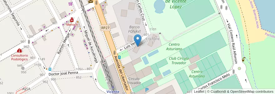 Mapa de ubicacion de GOBERNADOR LUIS VERNET 520 en Argentine, Province De Buenos Aires, Partido De Vicente López, Vicente López.