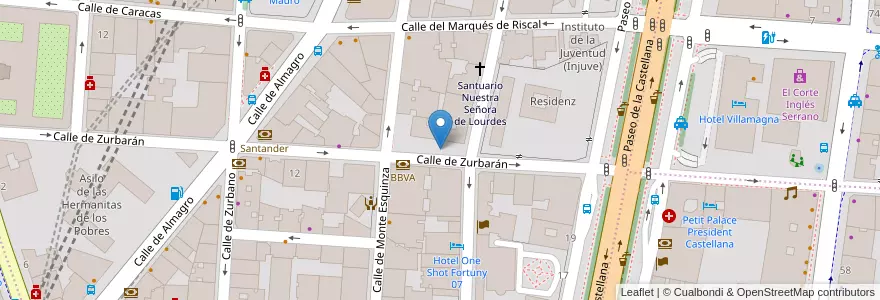 Mapa de ubicacion de Goethe Institut en إسبانيا, منطقة مدريد, منطقة مدريد, Área Metropolitana De Madrid Y Corredor Del Henares, مدريد.