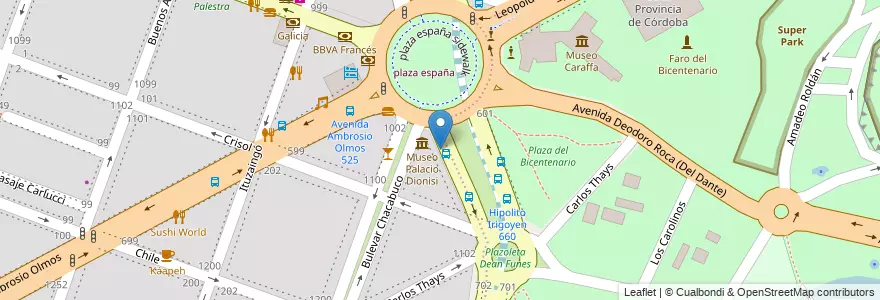 Mapa de ubicacion de Goethe institut en Аргентина, Кордова, Departamento Capital, Pedanía Capital, Córdoba, Municipio De Córdoba.