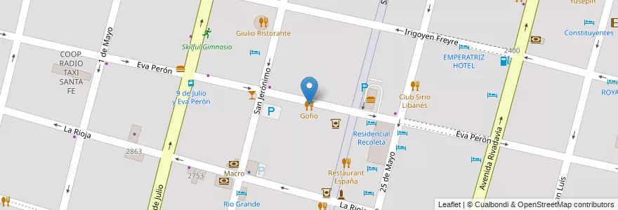 Mapa de ubicacion de Gofio en Argentine, Santa Fe, Departamento La Capital, Santa Fe Capital, Santa Fe.