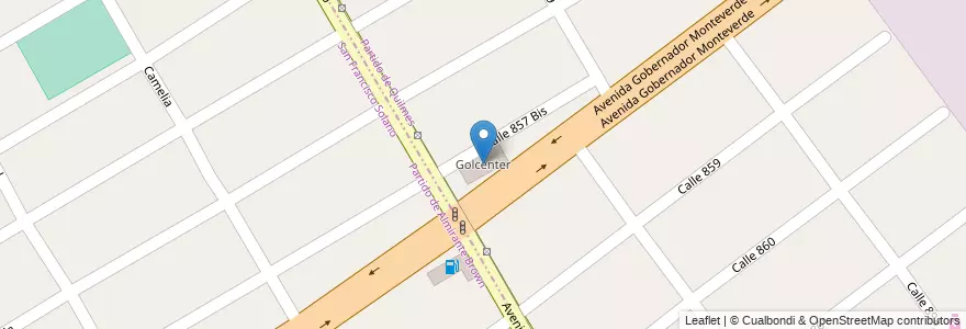 Mapa de ubicacion de Golcenter en Argentine, Province De Buenos Aires, Partido De Quilmes.