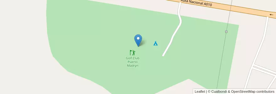 Mapa de ubicacion de Golf Club Puerto Madryn en الأرجنتين, شوبوت, Puerto Madryn, Departamento Biedma.