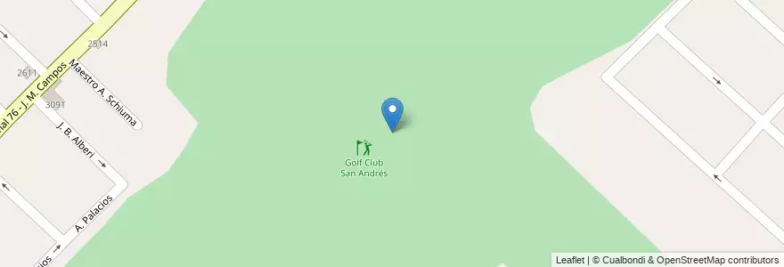 Mapa de ubicacion de Golf Club San Andrés en 아르헨티나, 부에노스아이레스주, Partido De General San Martín, San Andrés.