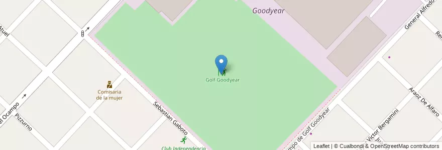 Mapa de ubicacion de Golf Goodyear en الأرجنتين, بوينس آيرس, Partido De Hurlingham, Hurlingham.