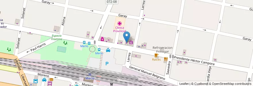 Mapa de ubicacion de Goloexpress en 아르헨티나, 부에노스아이레스주, Partido De Merlo, Merlo.