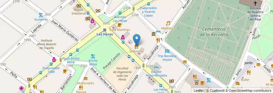 Mapa de ubicacion de Golosinas, Recoleta en アルゼンチン, Ciudad Autónoma De Buenos Aires, Comuna 2, ブエノスアイレス.