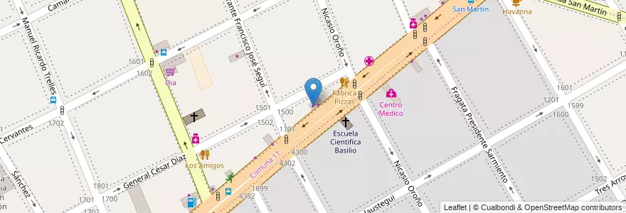 Mapa de ubicacion de Goma Service, Villa General Mitre en アルゼンチン, Ciudad Autónoma De Buenos Aires, ブエノスアイレス.