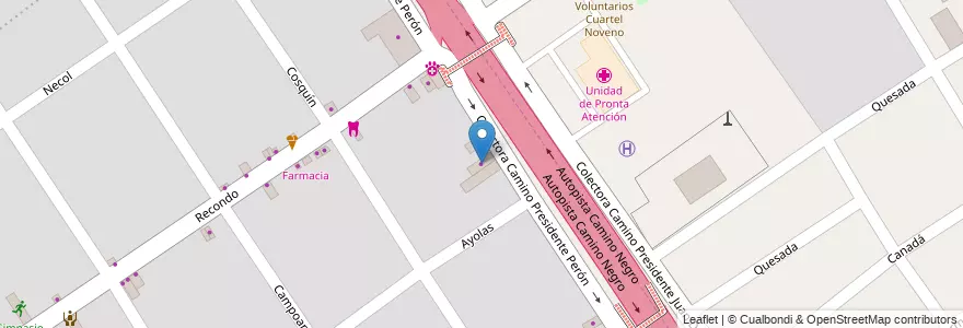 Mapa de ubicacion de Gomeria en 아르헨티나, 부에노스아이레스주, Partido De Lomas De Zamora.