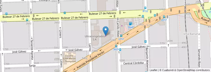 Mapa de ubicacion de Gomería Alicia en 아르헨티나, Santa Fe, Departamento Rosario, Municipio De Rosario, 로사리오.