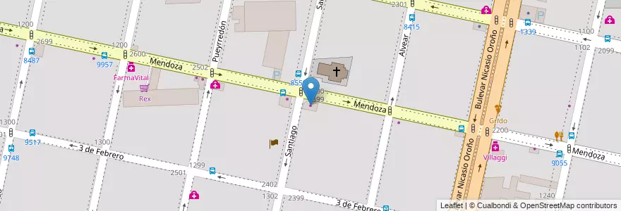 Mapa de ubicacion de Gomería Cornaglia en Argentinië, Santa Fe, Departamento Rosario, Municipio De Rosario, Rosario.