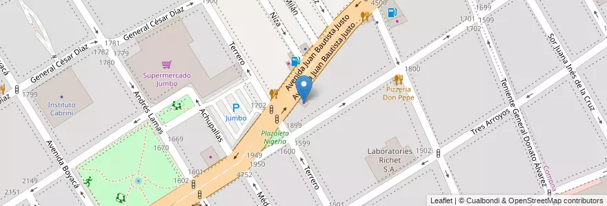 Mapa de ubicacion de Gomeria J&Y, Villa General Mitre en الأرجنتين, Ciudad Autónoma De Buenos Aires, Buenos Aires.