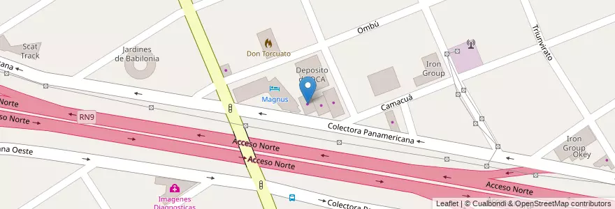 Mapa de ubicacion de Gomería Maipú en Argentine, Province De Buenos Aires, Partido De Tigre, Don Torcuato.