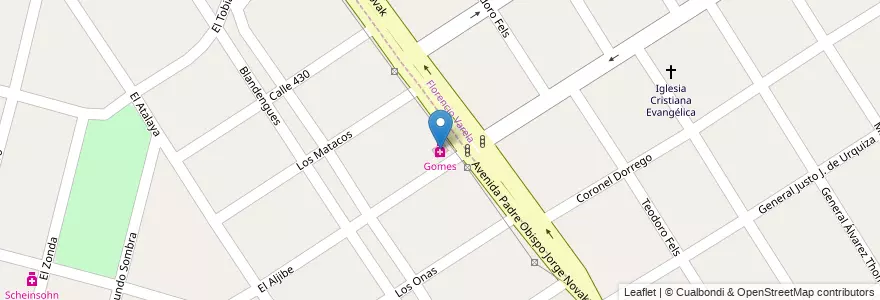 Mapa de ubicacion de Gomes en Arjantin, Buenos Aires, Partido De Florencio Varela.