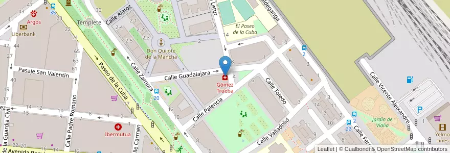 Mapa de ubicacion de Gómez Trueba en 西班牙, Castilla-La Mancha, Albacete, Albacete.