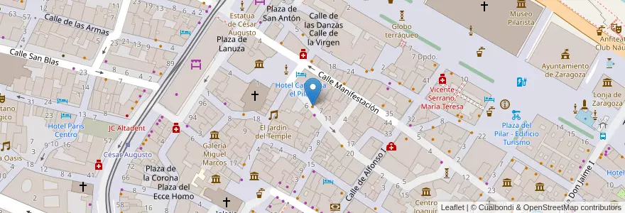 Mapa de ubicacion de Gondola en Spagna, Aragón, Saragozza, Zaragoza, Saragozza.