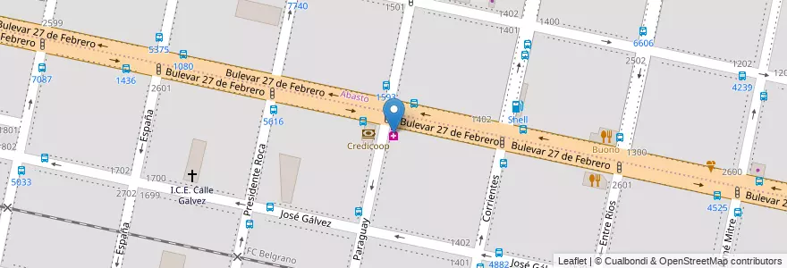 Mapa de ubicacion de González Calvo en Argentina, Santa Fe, Departamento Rosario, Municipio De Rosario, Rosario.