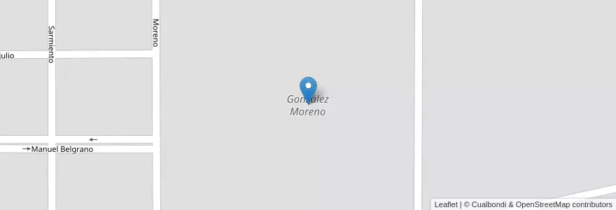 Mapa de ubicacion de González Moreno en 아르헨티나, 부에노스아이레스주, Partido De Rivadavia, González Moreno.
