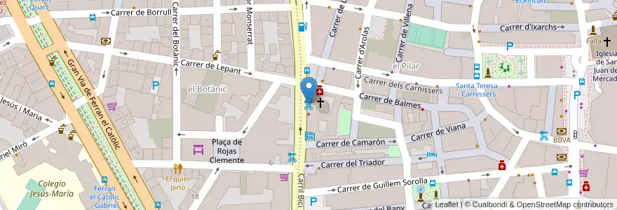 Mapa de ubicacion de Good Bike Valencia en Espagne, Communauté Valencienne, Valence, Comarca De València, Valence.