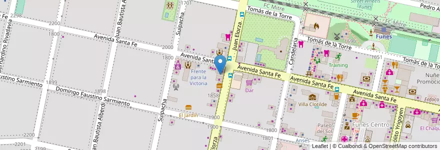 Mapa de ubicacion de Goodfellas Boutique Station en Argentina, Santa Fe, Departamento Rosario, Municipio De Funes, Funes.