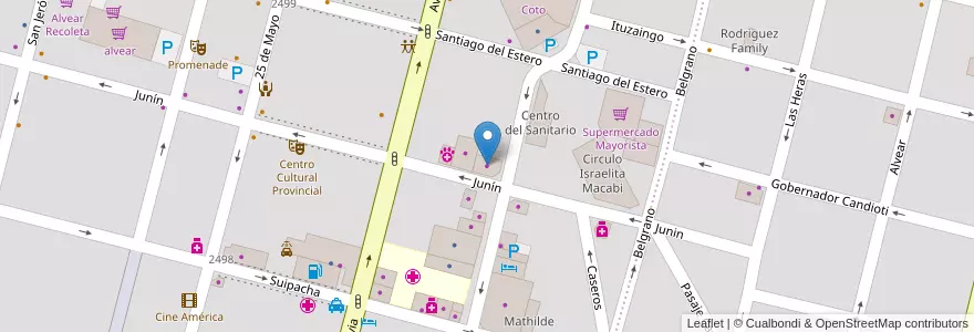 Mapa de ubicacion de Goodyear en Argentina, Santa Fe, Departamento La Capital, Santa Fe Capital, Santa Fe.