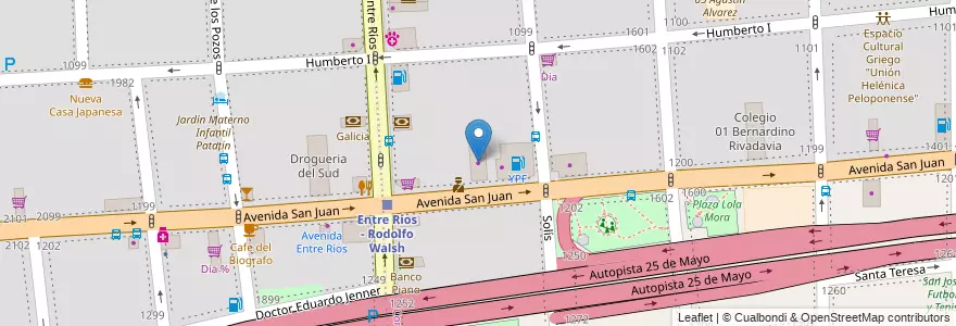Mapa de ubicacion de Goodyear, Constitucion en Arjantin, Ciudad Autónoma De Buenos Aires, Buenos Aires.