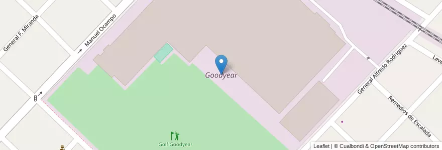 Mapa de ubicacion de Goodyear en Argentinië, Buenos Aires, Partido De Hurlingham, Hurlingham.
