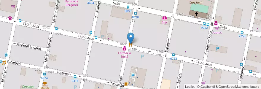 Mapa de ubicacion de Gorostarzu en Аргентина, Санта-Фе, Departamento Rosario, Municipio De Rosario, Росарио.