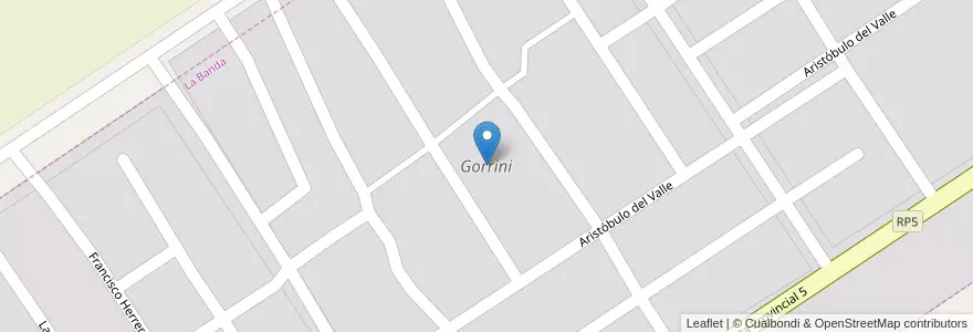 Mapa de ubicacion de Gorrini en Argentinien, Santiago Del Estero, Departamento Banda, La Banda.