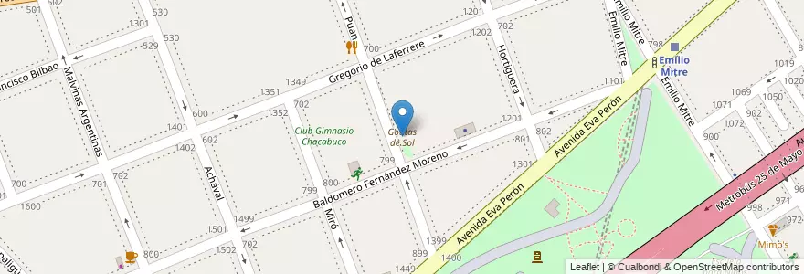 Mapa de ubicacion de Gotitas de Sol, Parque Chacabuco en Argentine, Ciudad Autónoma De Buenos Aires, Comuna 7, Buenos Aires.