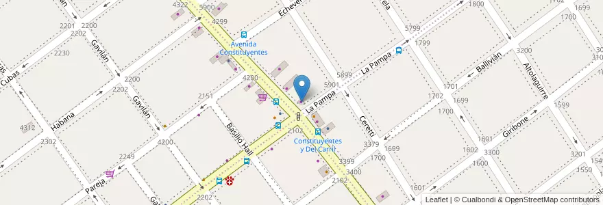 Mapa de ubicacion de Gott, Villa Urquiza en アルゼンチン, Ciudad Autónoma De Buenos Aires, Comuna 12, ブエノスアイレス.