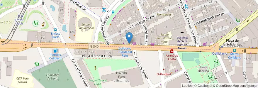 Mapa de ubicacion de gourmet KEBAB en España, Catalunya, Barcelona, Barcelonès, Barcelona, L'Hospitalet De Llobregat.
