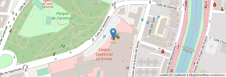 Mapa de ubicacion de Goya en 西班牙, Comunidad De Madrid, Comunidad De Madrid, Área Metropolitana De Madrid Y Corredor Del Henares, Madrid.