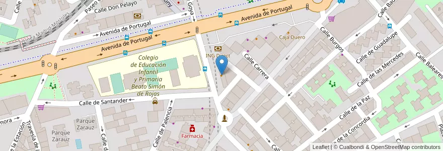 Mapa de ubicacion de Goya en إسبانيا, منطقة مدريد, منطقة مدريد, Área Metropolitana De Madrid Y Corredor Del Henares, موستولس.