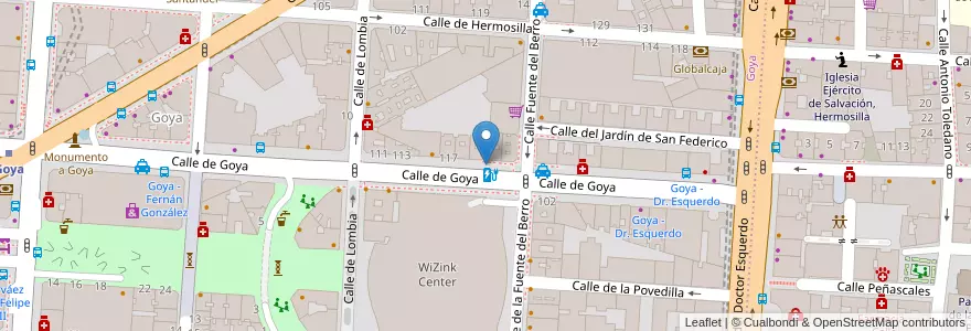 Mapa de ubicacion de GOYA, CALLE, DE,123 en إسبانيا, منطقة مدريد, منطقة مدريد, Área Metropolitana De Madrid Y Corredor Del Henares, مدريد.