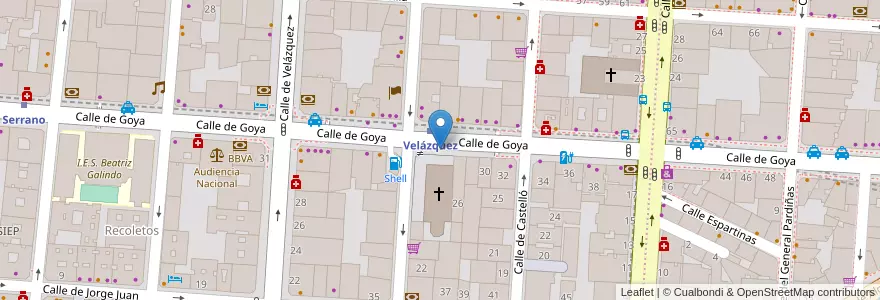 Mapa de ubicacion de GOYA, CALLE, DE,26 en 스페인, Comunidad De Madrid, Comunidad De Madrid, Área Metropolitana De Madrid Y Corredor Del Henares, 마드리드.