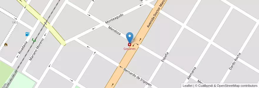 Mapa de ubicacion de Goyanes en Argentinië, Buenos Aires, Partido De Marcos Paz, Marcos Paz.