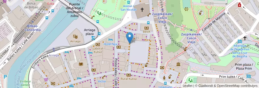 Mapa de ubicacion de Gozatu en スペイン, バスク州, Bizkaia, Bilboaldea, ビルバオ.