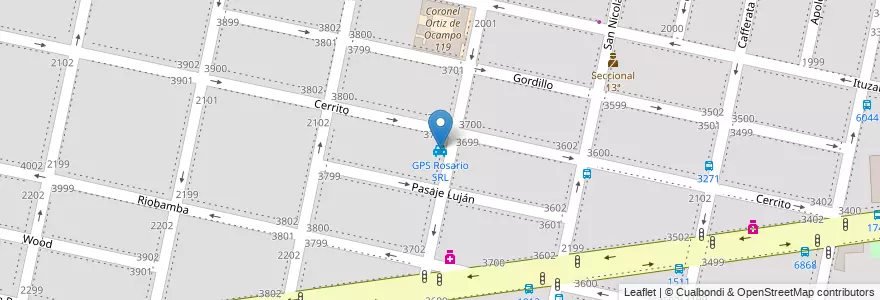 Mapa de ubicacion de GPS Rosario SRL en 阿根廷, Santa Fe, Departamento Rosario, Municipio De Rosario, 罗萨里奥.