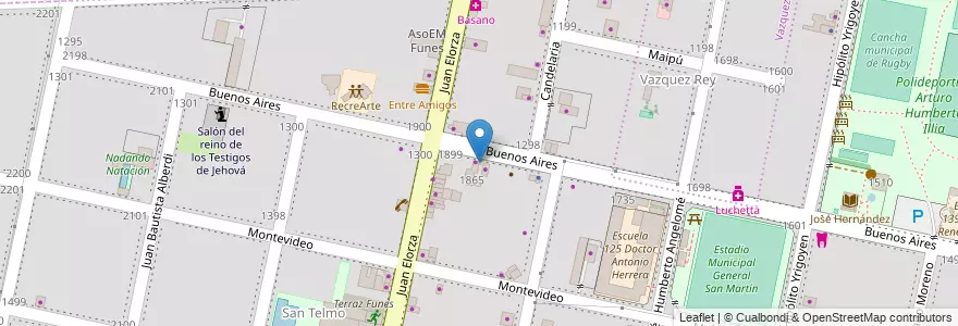 Mapa de ubicacion de Grabaluz en Arjantin, Santa Fe, Departamento Rosario, Municipio De Funes, Funes.