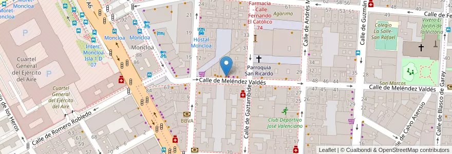 Mapa de ubicacion de Graffiti Moncloa en إسبانيا, منطقة مدريد, منطقة مدريد, Área Metropolitana De Madrid Y Corredor Del Henares, مدريد.