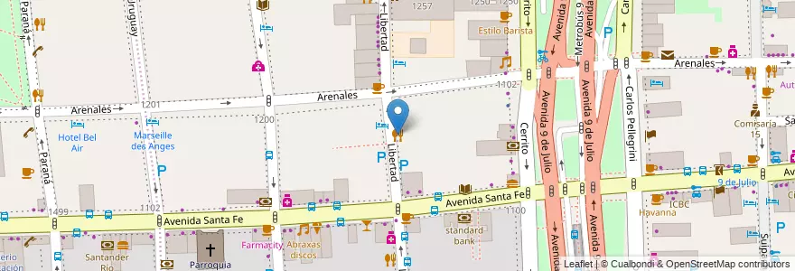 Mapa de ubicacion de Gran Bar Danzón, Retiro en 아르헨티나, Ciudad Autónoma De Buenos Aires, Comuna 1, 부에노스아이레스.