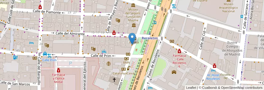 Mapa de ubicacion de Gran Café Gijón en スペイン, マドリード州, Comunidad De Madrid, Área Metropolitana De Madrid Y Corredor Del Henares, Madrid.
